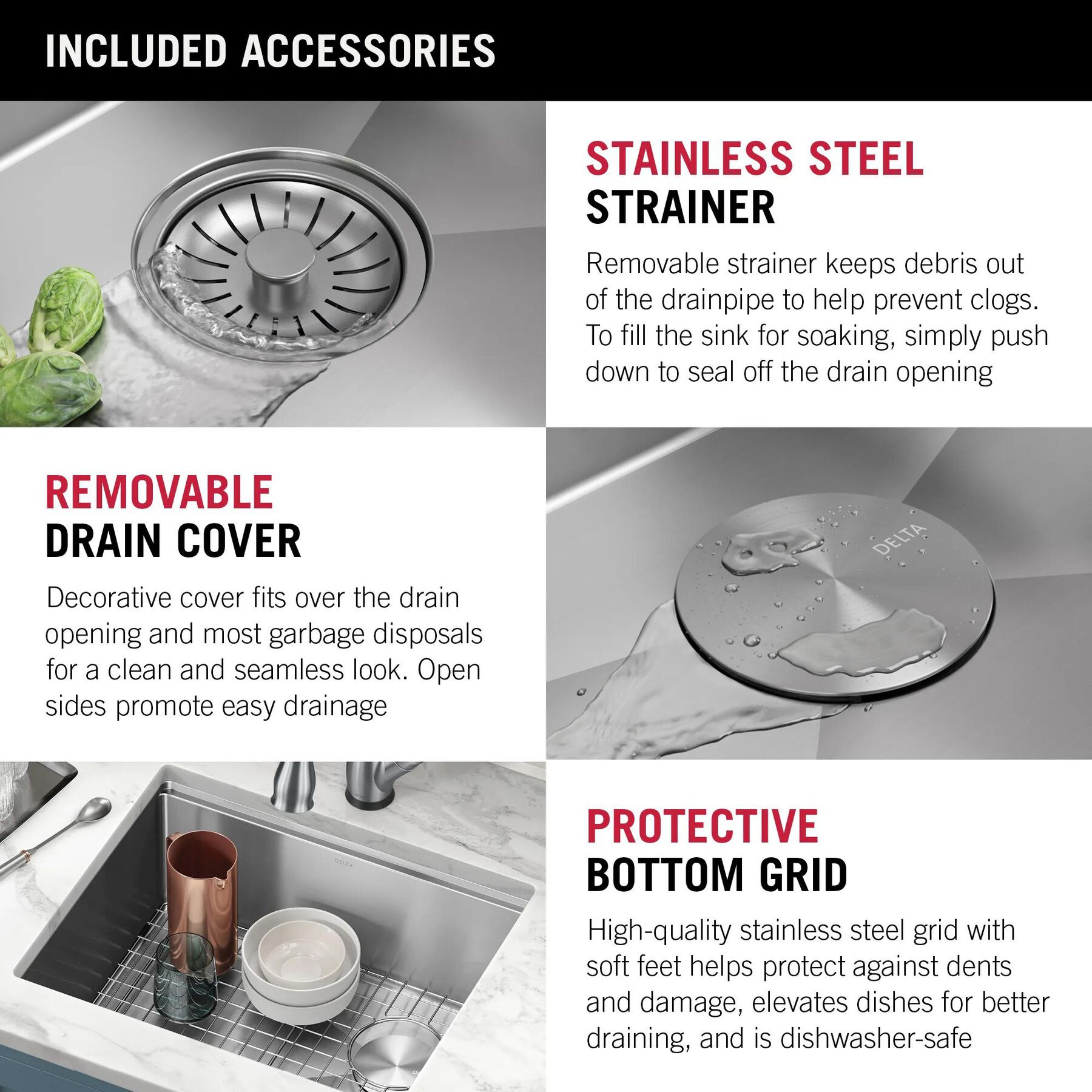 23&rdquo; Workstation Undermount&nbsp;Single Bowl&nbsp;16 Gauge Stainless Steel&nbsp;Kitchen Sink&nbsp;with&nbsp;WorkFlow&trade; Ledge and Accessories